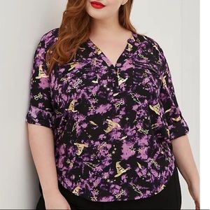 TORRID NWT HARRY POTTER HARPER TOP - GEORGETTE ICONS GALAXY